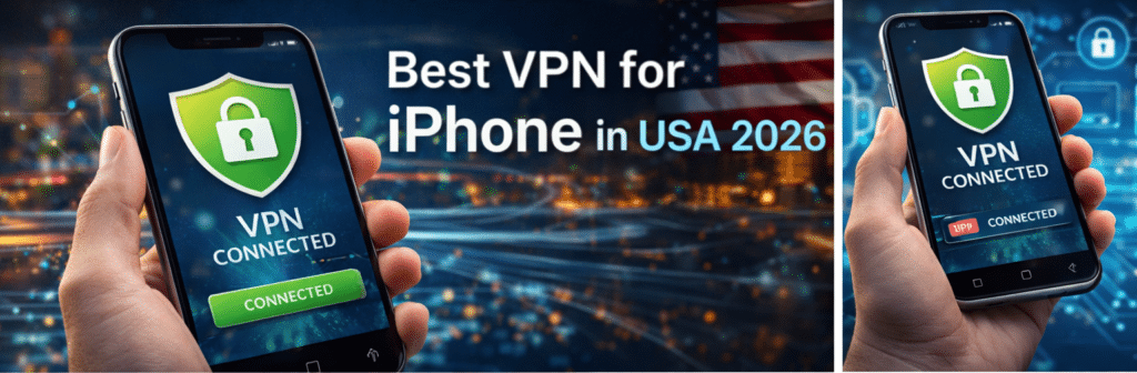 best VPN for iPhone in USA app interface on iOS device