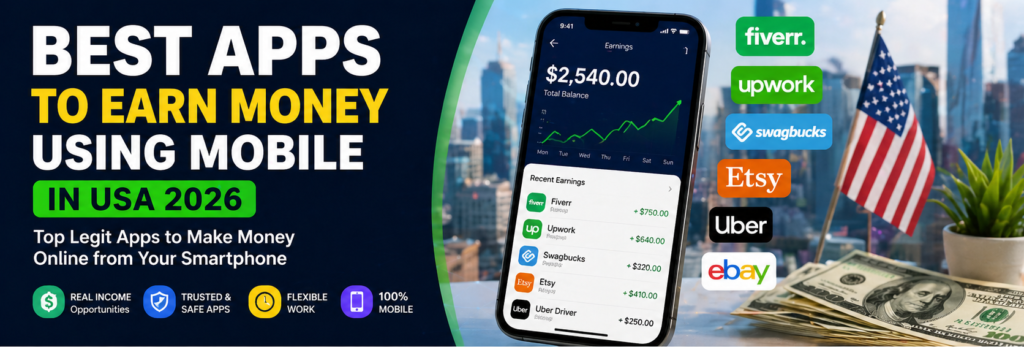 best apps to earn money using mobile in USA 2026 top legit options